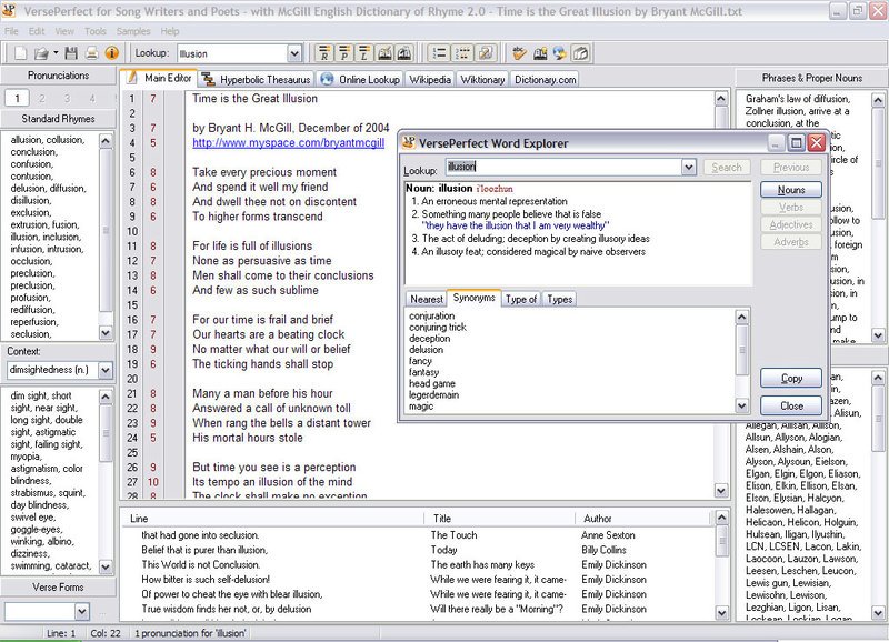 McGill English Dictionary of Rhyme Screenshot